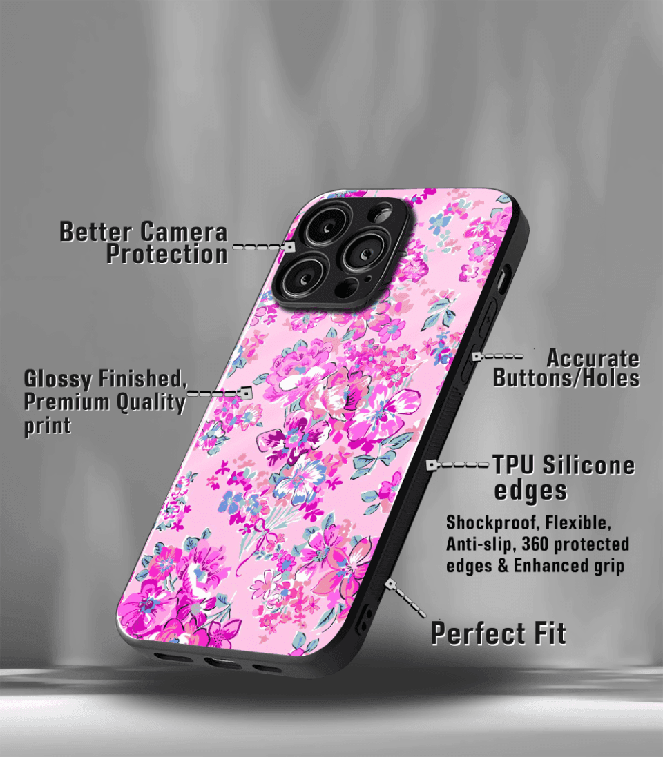 'for her' premium glossy floral/ aesthetic phone case compatible for every phone models.