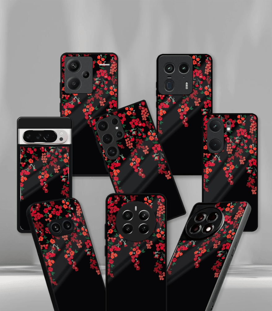 'for her' premium glossy floral/ aesthetic phone case compatible for every phone models.