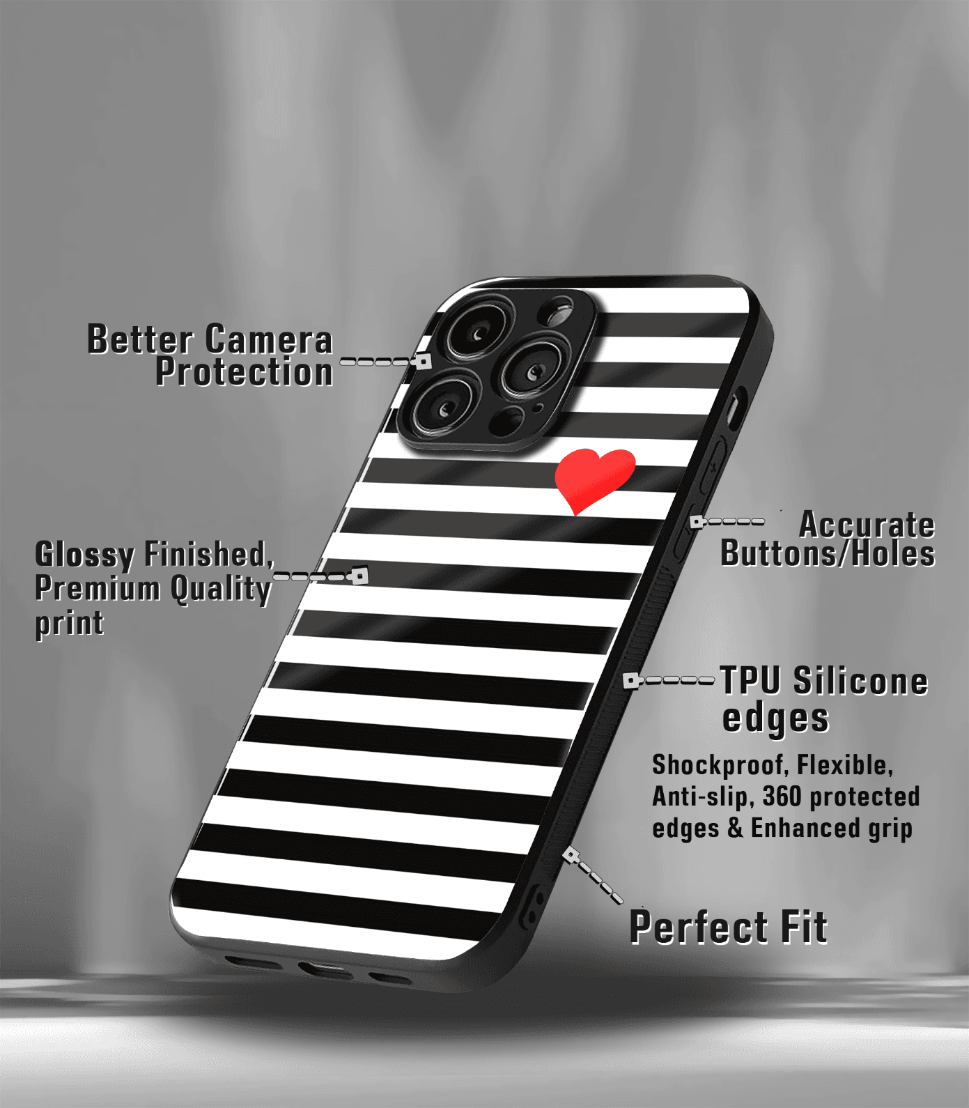 'for her' premium glossy floral/ aesthetic phone case compatible for every phone models.