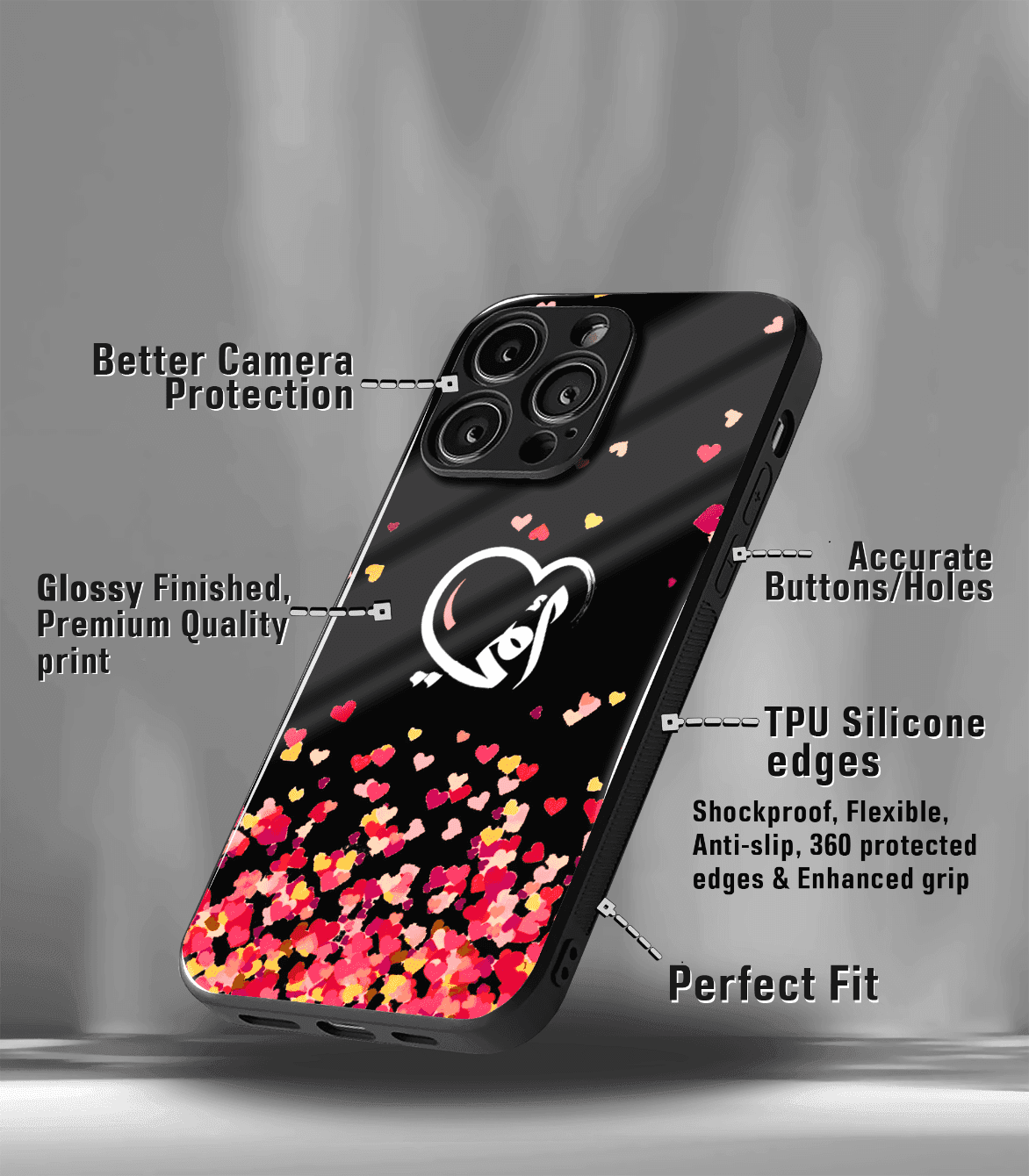 'for her' premium glossy floral/ aesthetic phone case compatible for every phone models.