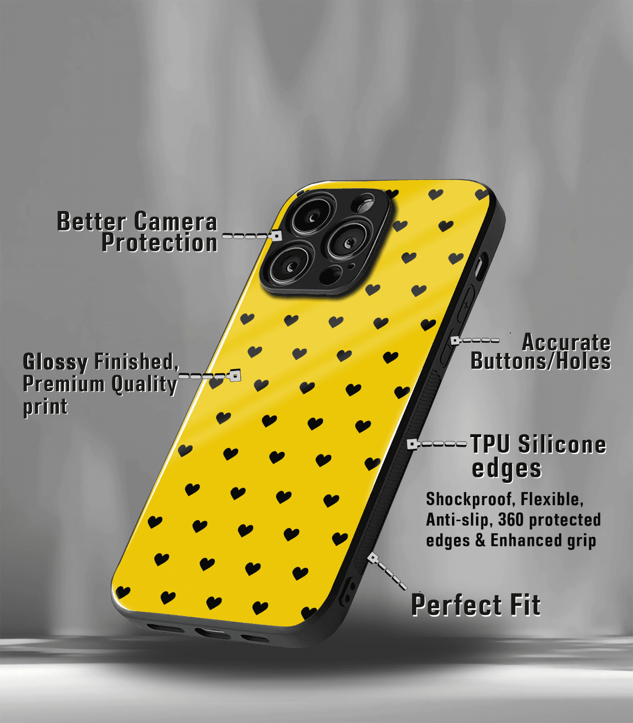'for her' premium glossy floral/ aesthetic phone case compatible for every phone models.