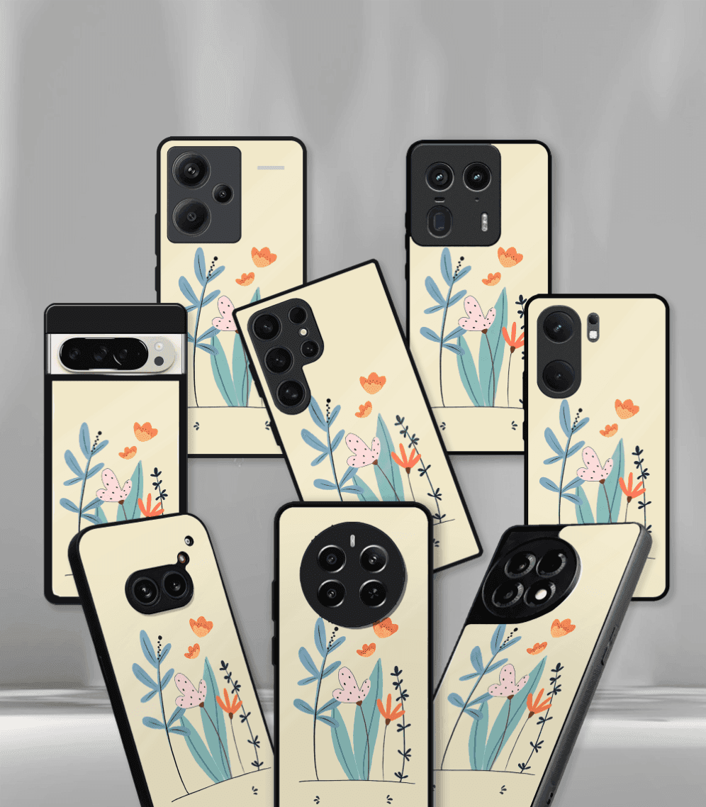 'for her' premium glossy floral/ aesthetic phone case compatible for every phone models.
