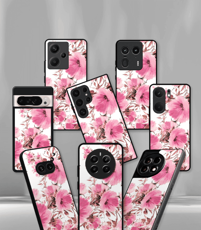 'for her' premium glossy floral/ aesthetic phone case compatible for every phone models.