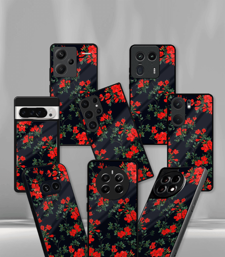 'for her' premium glossy floral/ aesthetic phone case compatible for every phone models.