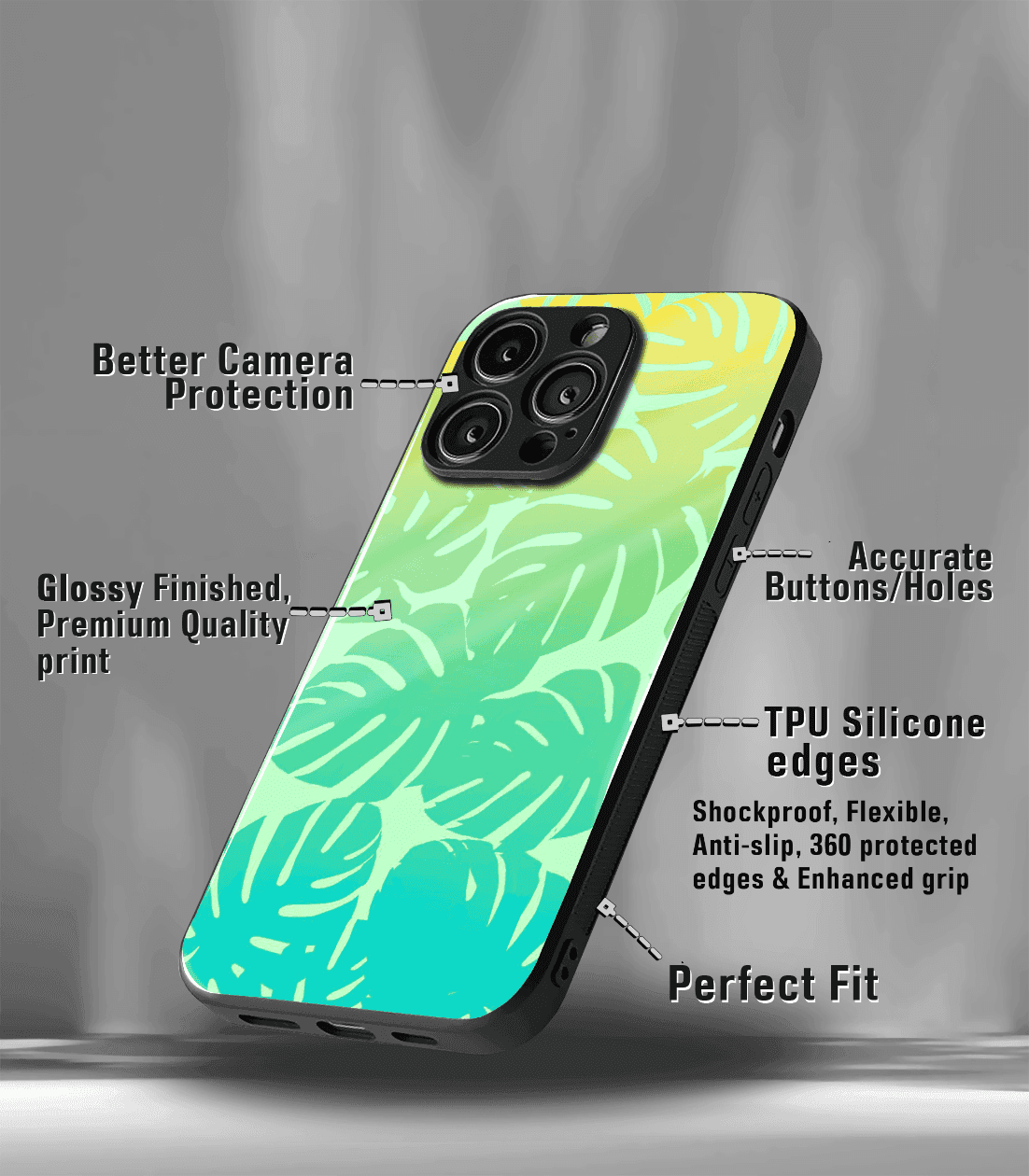 'for her' premium glossy floral/ aesthetic phone case compatible for every phone models.