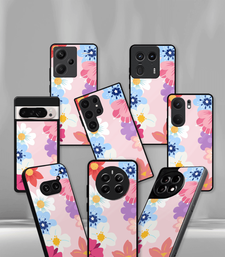 'for her' premium glossy floral/ aesthetic phone case compatible for every phone models.