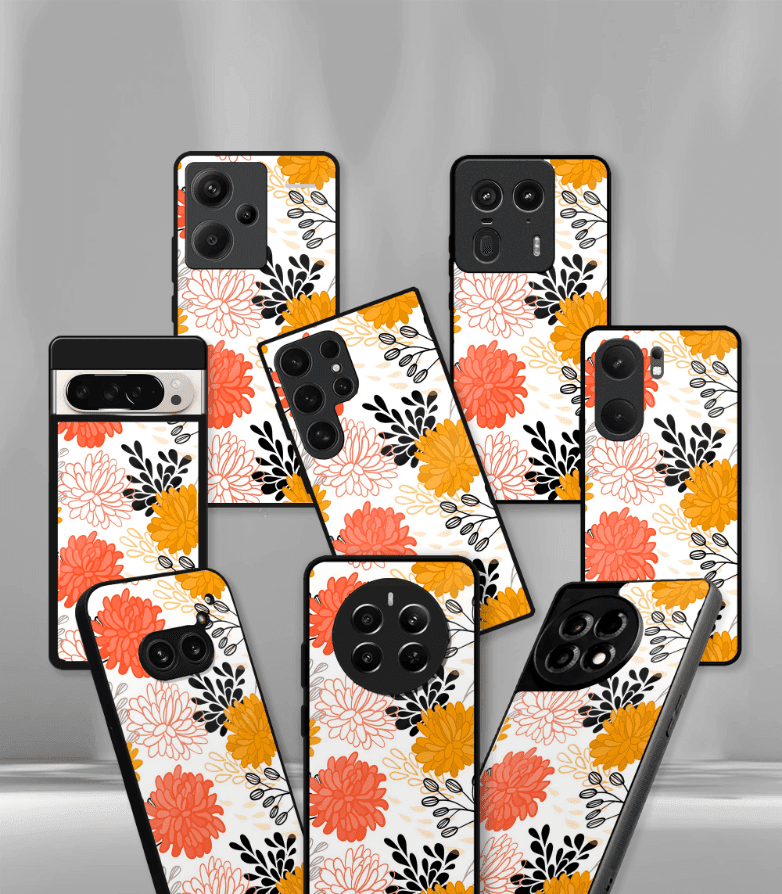 'for her' premium glossy floral/ aesthetic phone case compatible for every phone models.