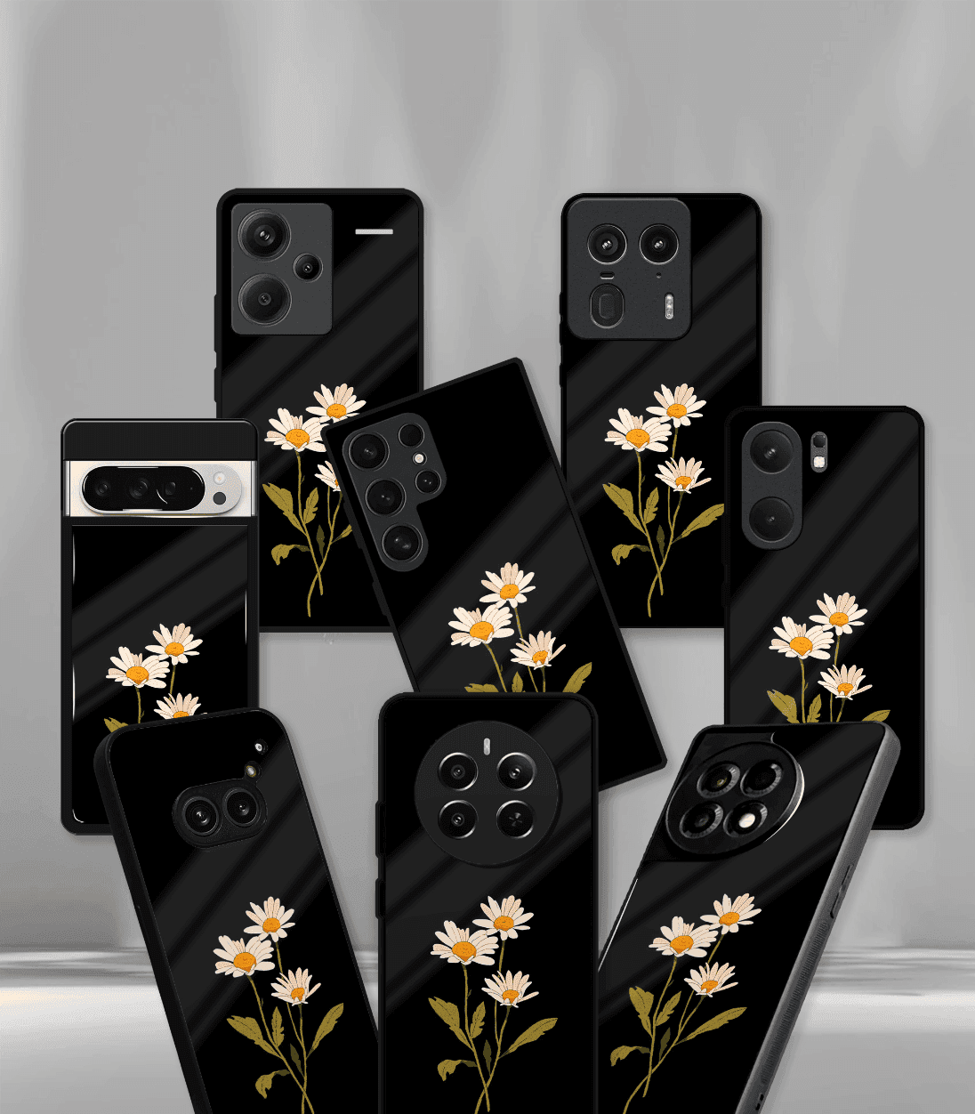 'for her' premium glossy floral/ aesthetic phone case compatible for every phone models.