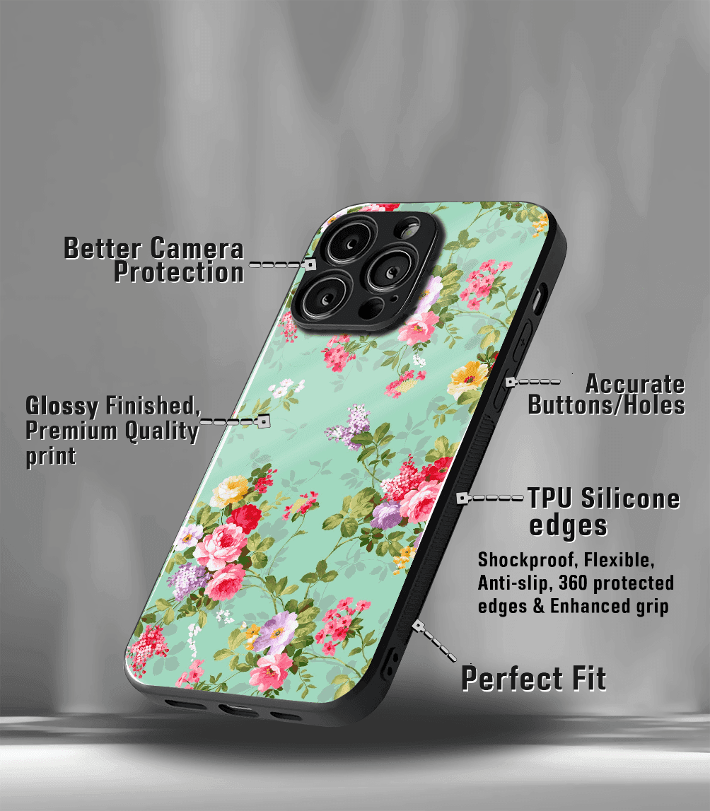 'for her' premium glossy floral/ aesthetic phone case compatible for every phone models.