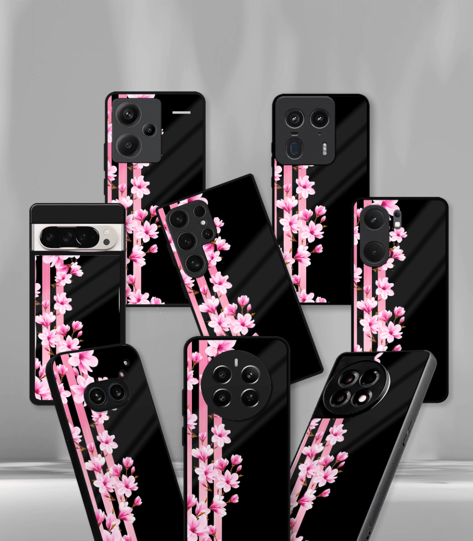 'for her' premium glossy floral/ aesthetic phone case compatible for every phone models.