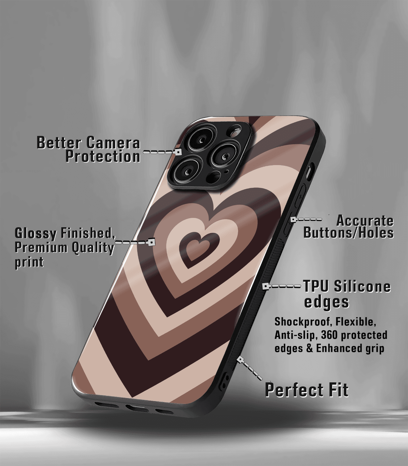 'for her' premium glossy floral/ aesthetic phone case compatible for every phone models.