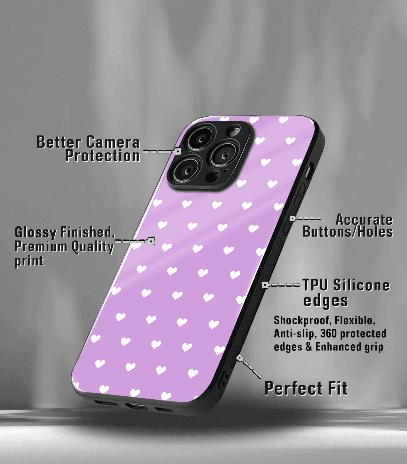 'for her' premium glossy floral/ aesthetic phone case compatible for every phone models.