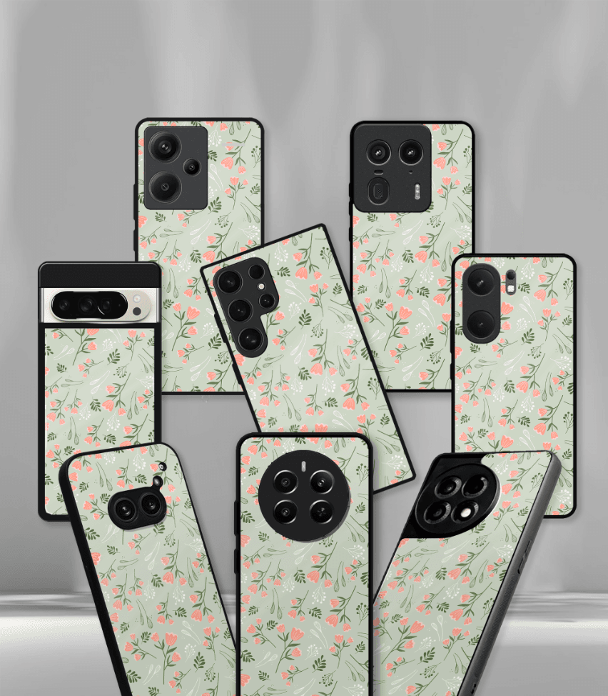 'for her' premium glossy floral/ aesthetic phone case compatible for every phone models.