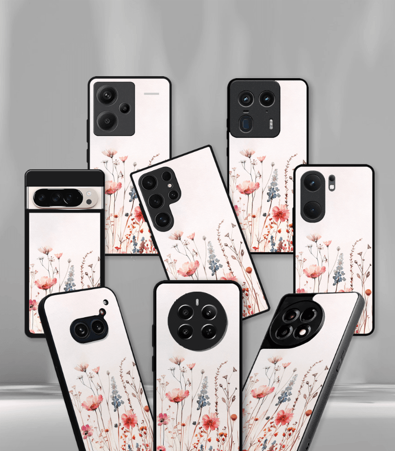 'for her' premium glossy floral/ aesthetic phone case compatible for every phone models.