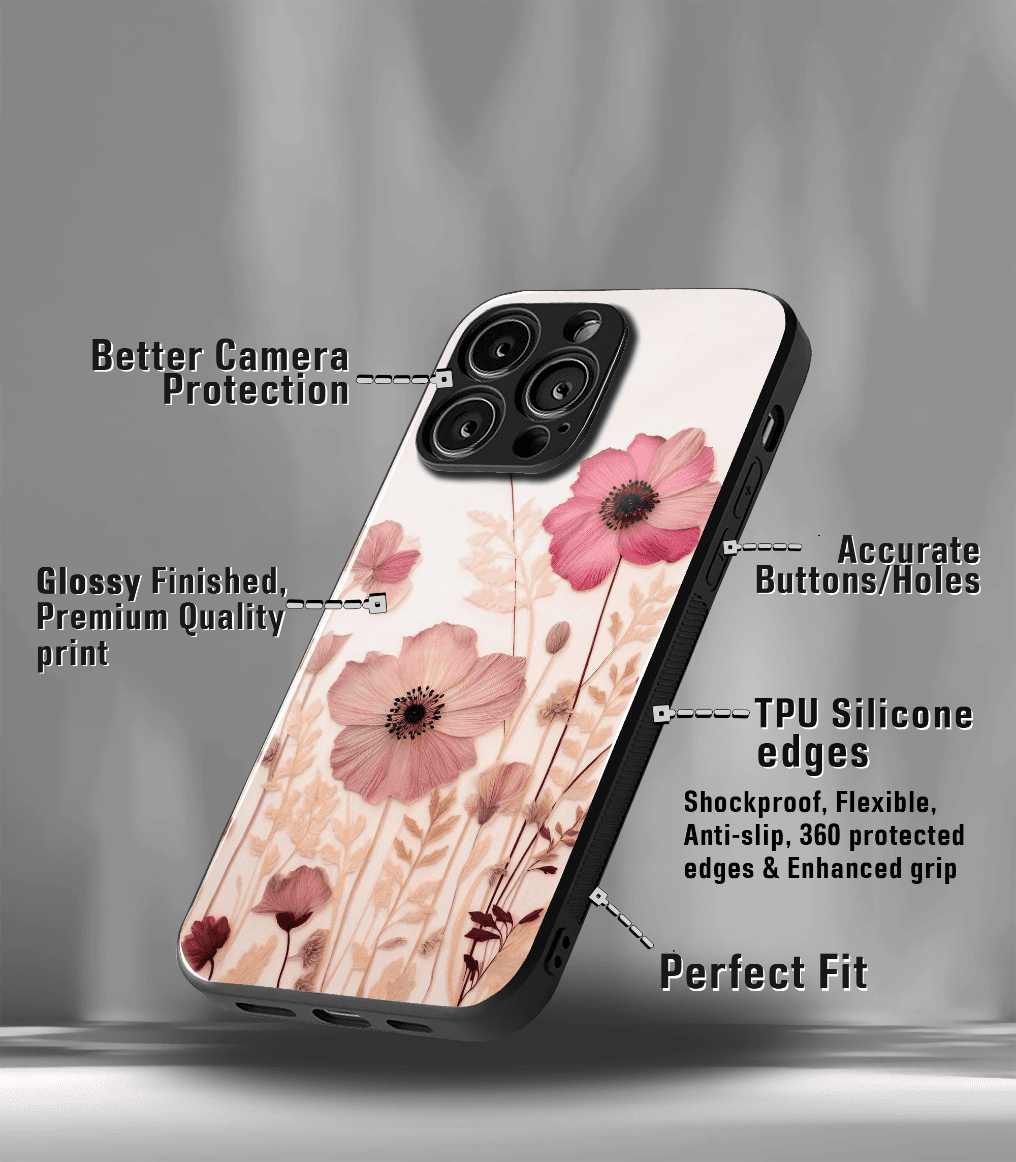 'for her' premium glossy floral/ aesthetic phone case compatible for every phone models.
