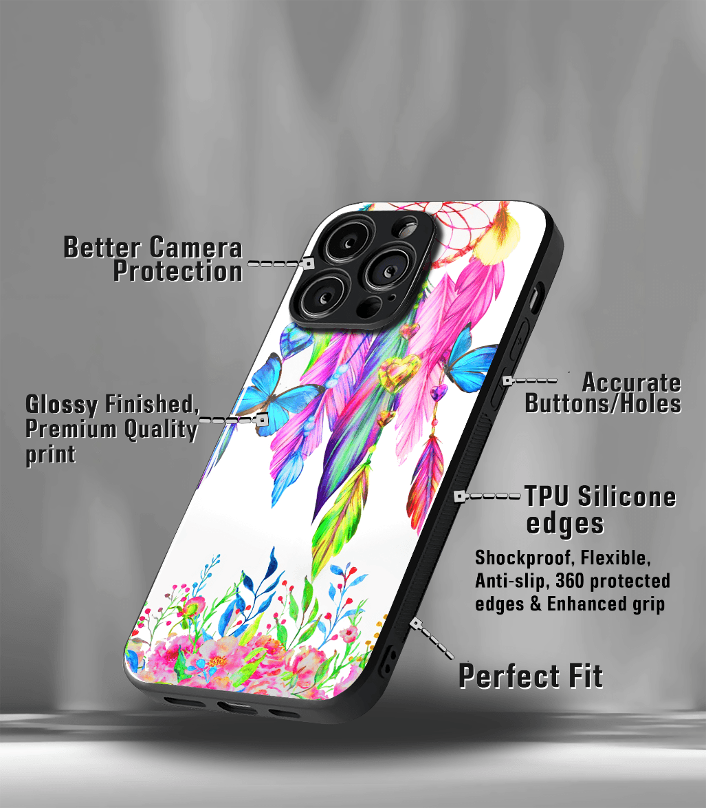 'for her' premium glossy floral/ aesthetic phone case compatible for every phone models.