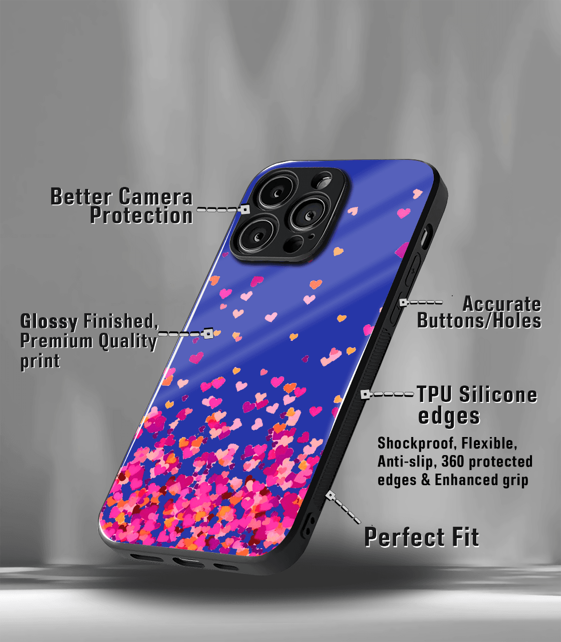'for her' premium glossy floral/ aesthetic phone case compatible for every phone models.
