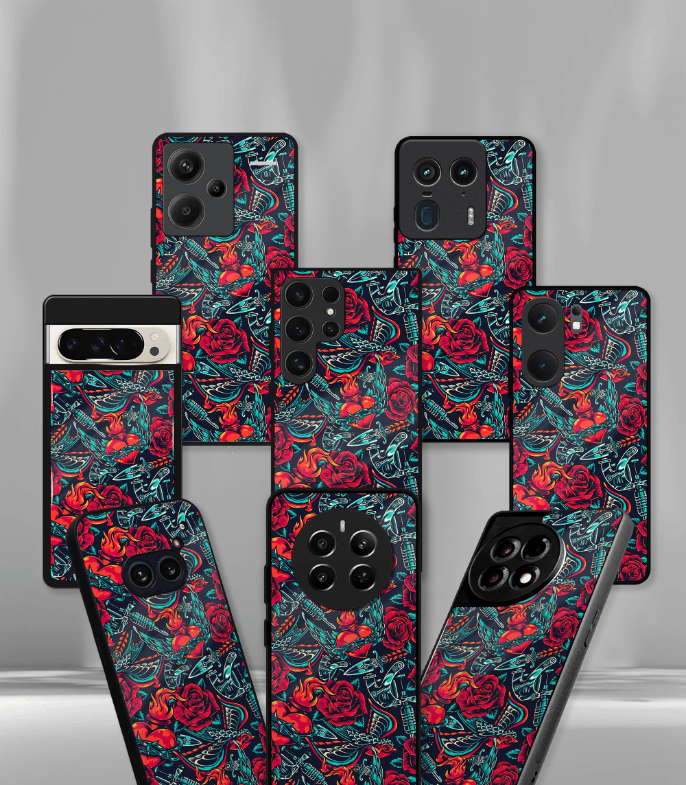 'for her' premium glossy floral/ aesthetic phone case compatible for every phone models.