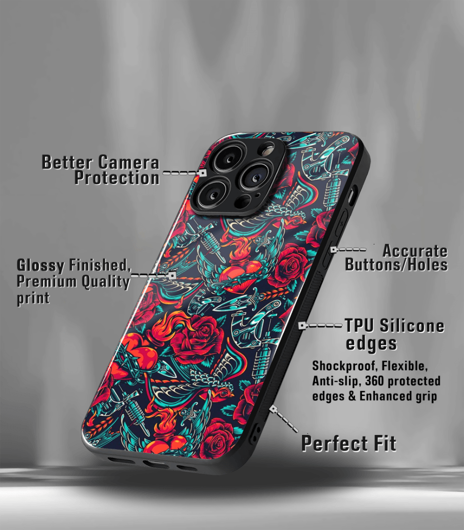 'for her' premium glossy floral/ aesthetic phone case compatible for every phone models.