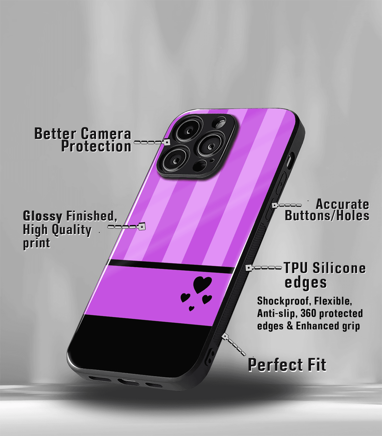 'for her' premium glossy floral/ aesthetic phone case compatible for every phone models.