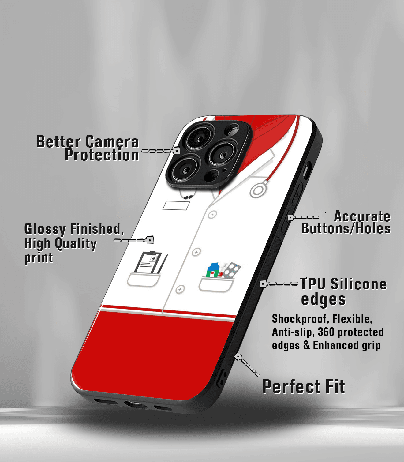 'for her' premium glossy floral/ aesthetic phone case compatible for every phone models.