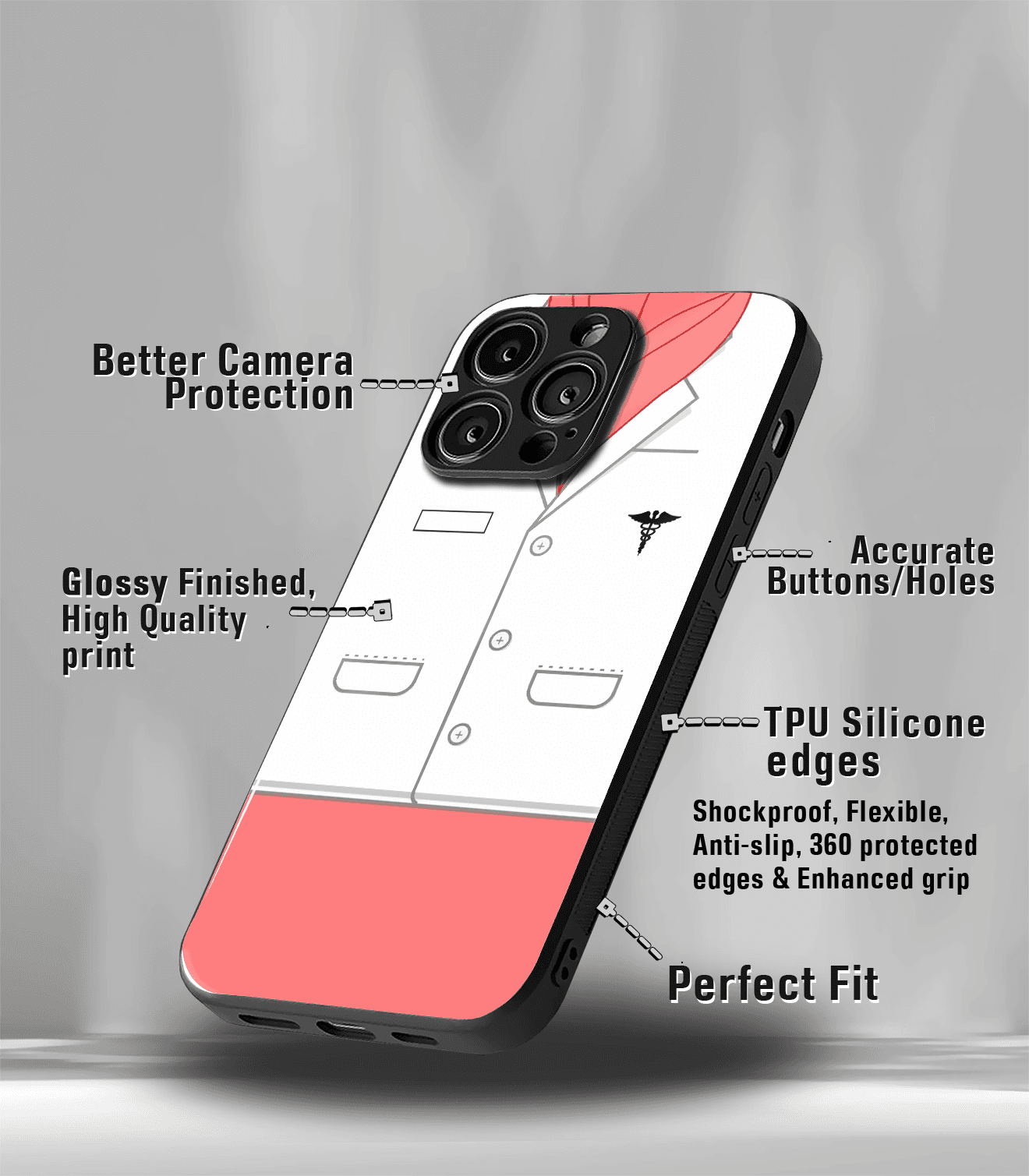 'for her' premium glossy floral/ aesthetic phone case compatible for every phone models.