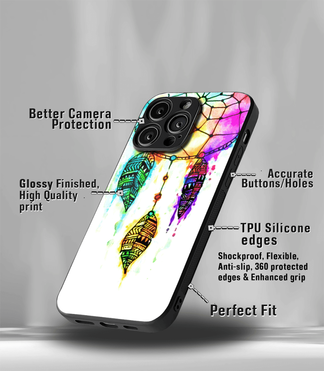 'for her' premium glossy floral/ aesthetic phone case compatible for every phone models.