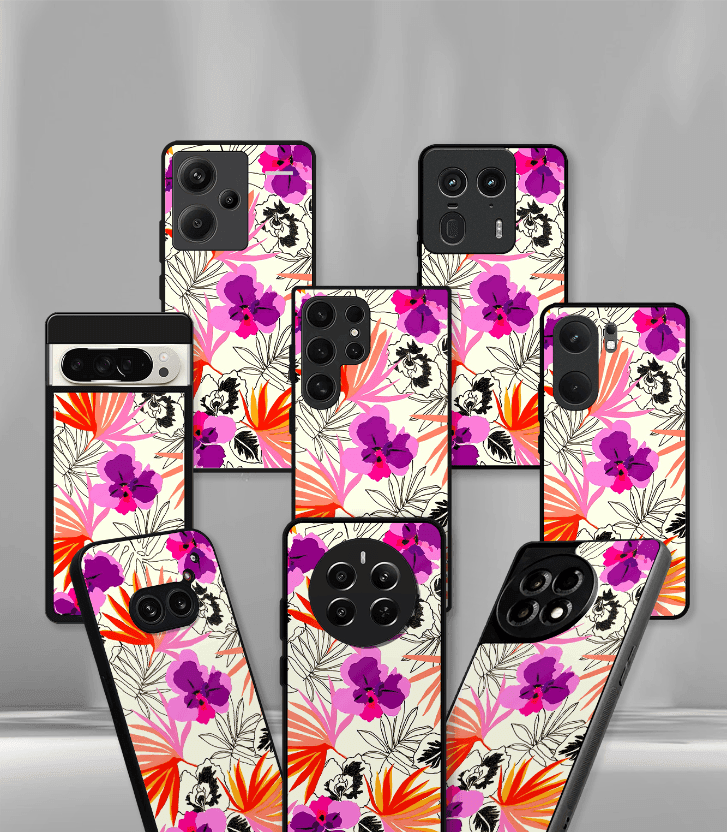 'for her' premium glossy floral/ aesthetic phone case compatible for every phone models.