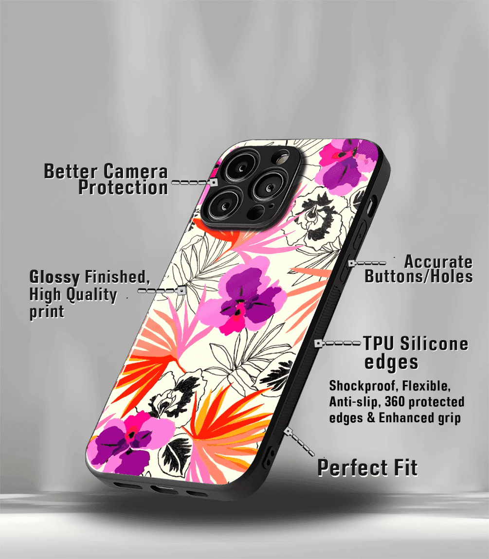 'for her' premium glossy floral/ aesthetic phone case compatible for every phone models.