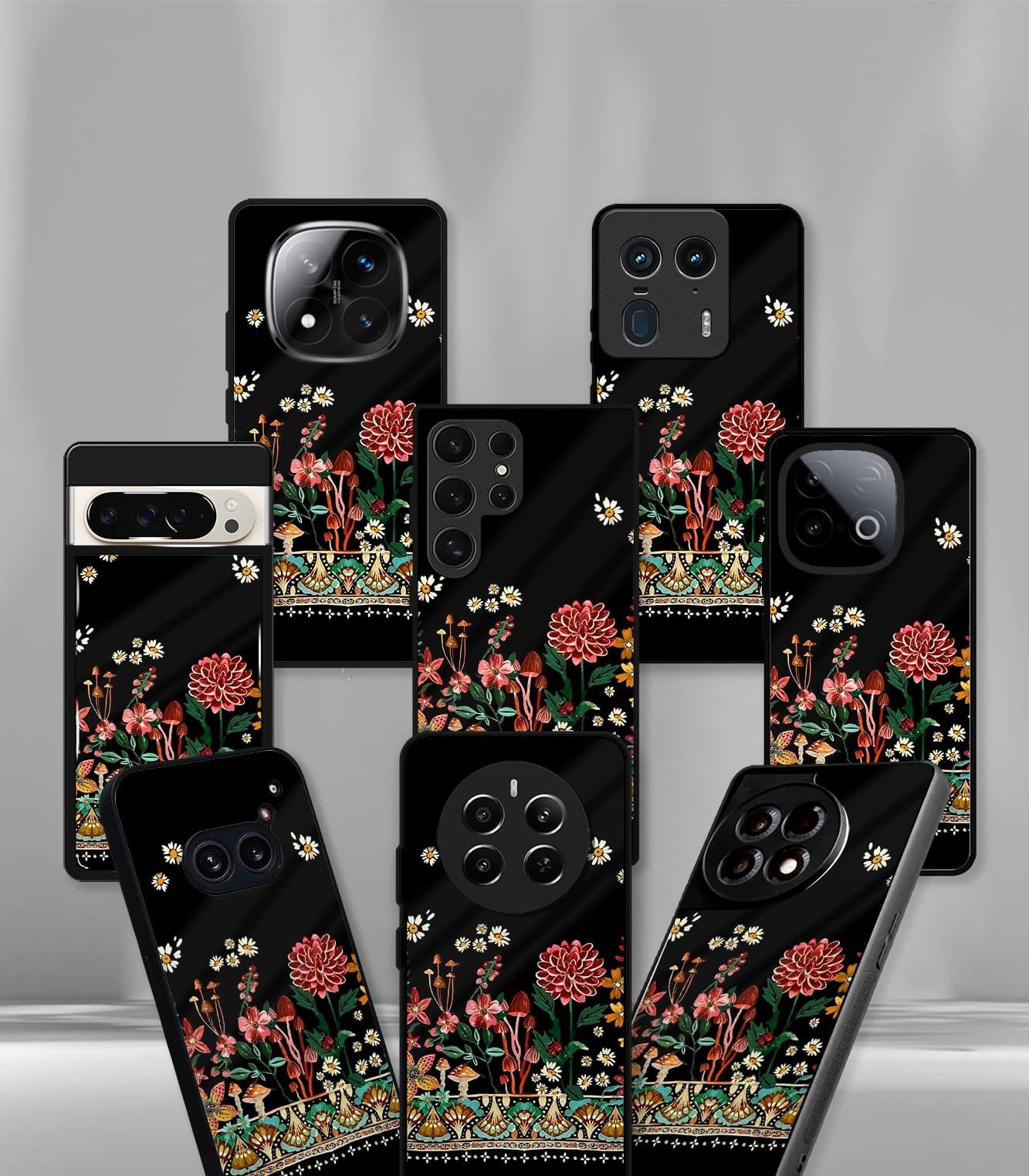 'for her' premium glossy floral/ aesthetic phone case compatible for every phone models.
