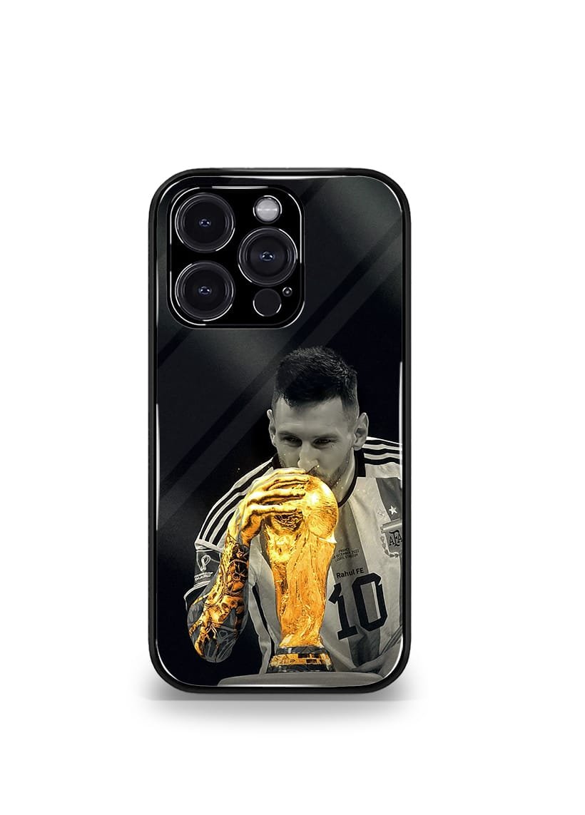 lionel messi world cup edition premium glossy phone case.