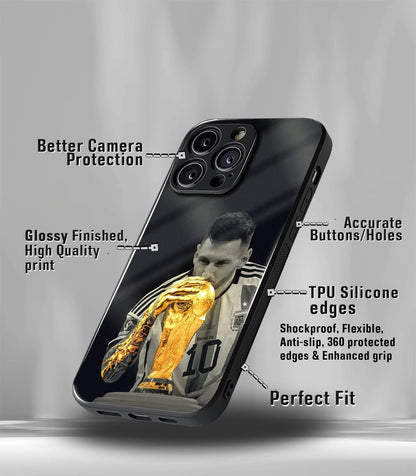 Lionel Messi WORLD CUP edition Premium Glossy Phone Case.