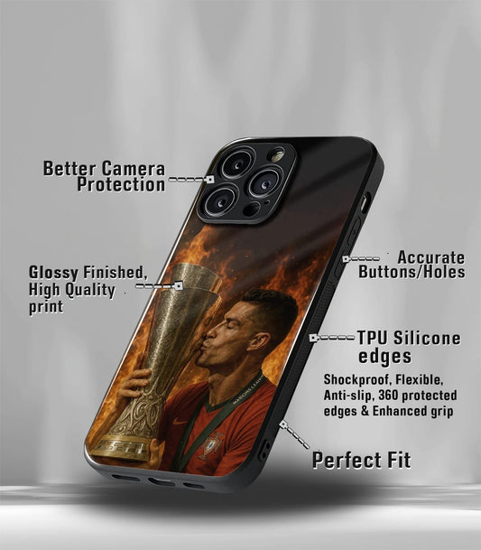 Cristiano Ronaldo GOAT CR7 edition Premium Glossy Phone Case.