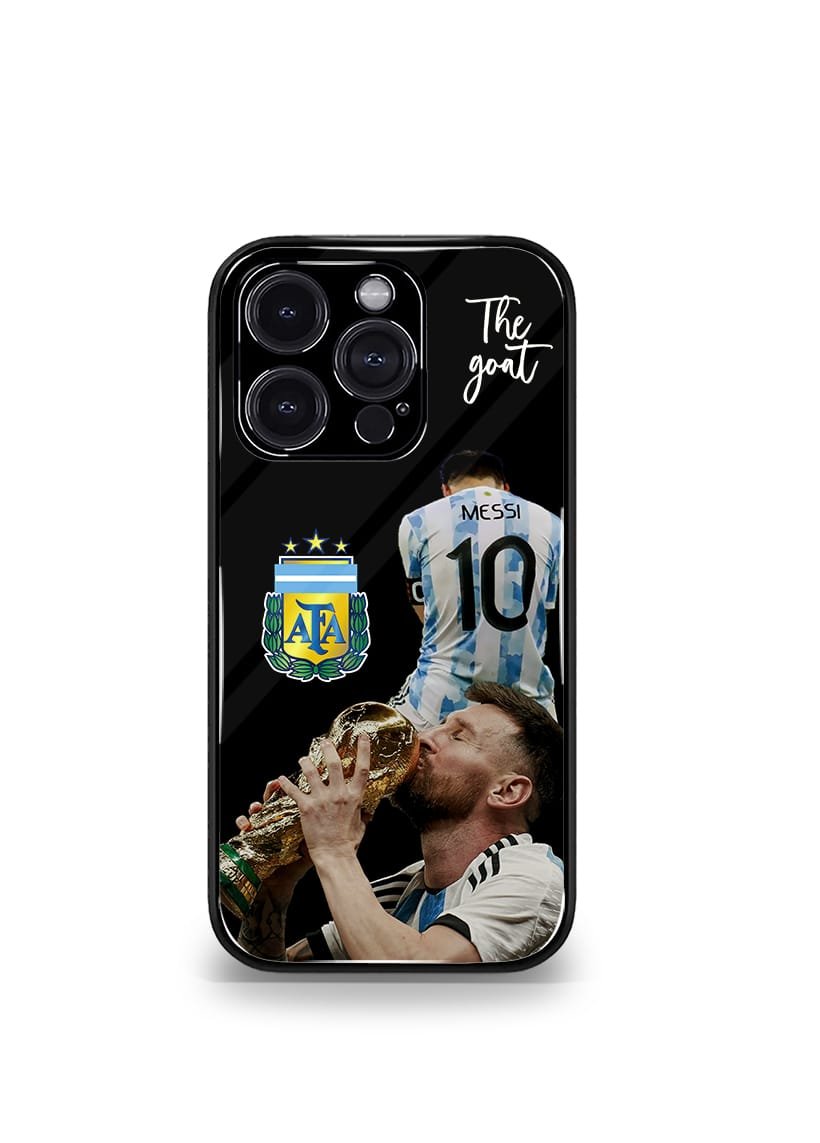 lionel messi goat edition premium glossy phone case.