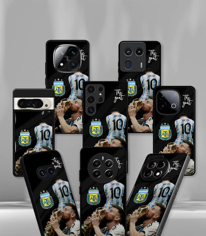 Lionel Messi GOAT edition Premium Glossy Phone Case.