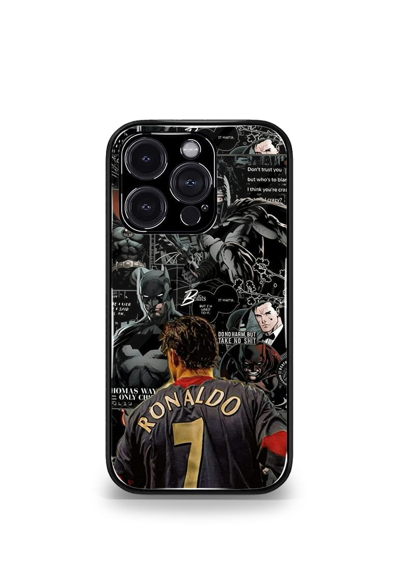 cristiano ronaldo goat superhero edition premium glossy phone case.