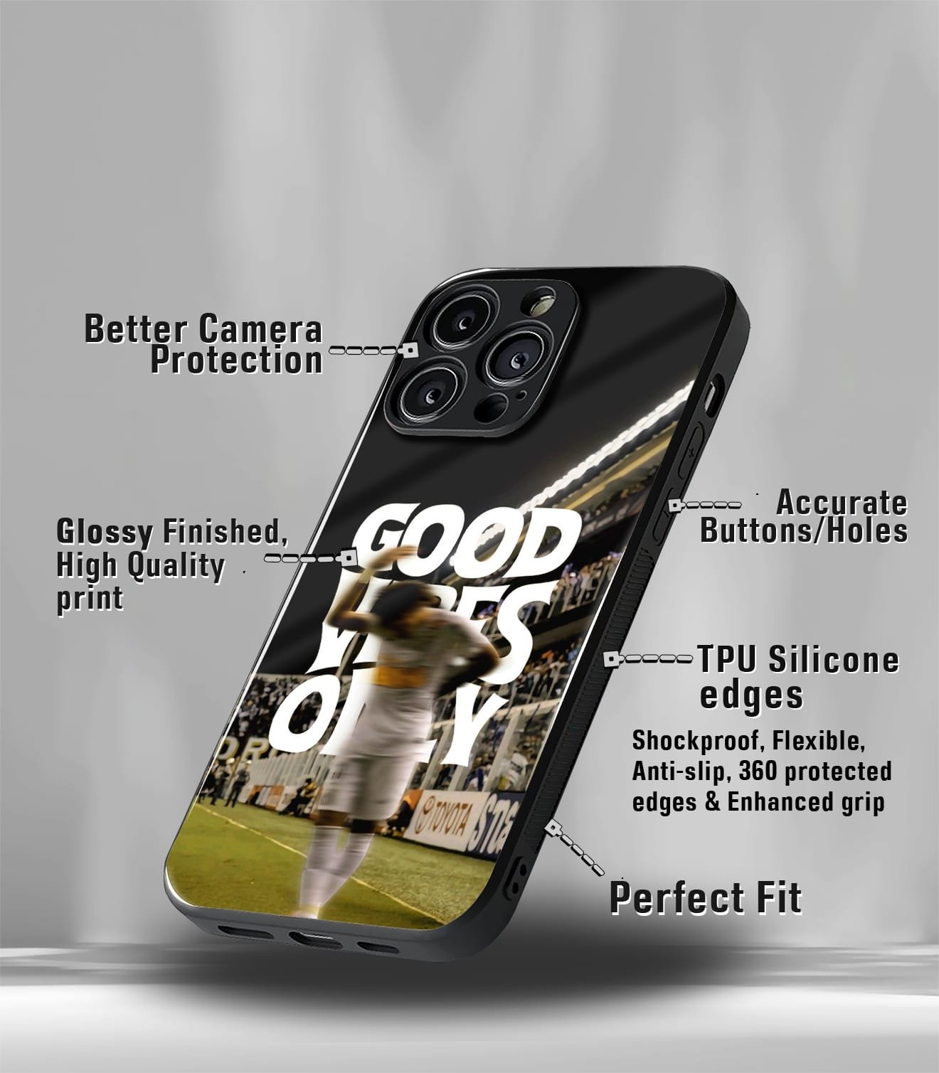 neymar junior good vibes only santos premium glossy phone case.
