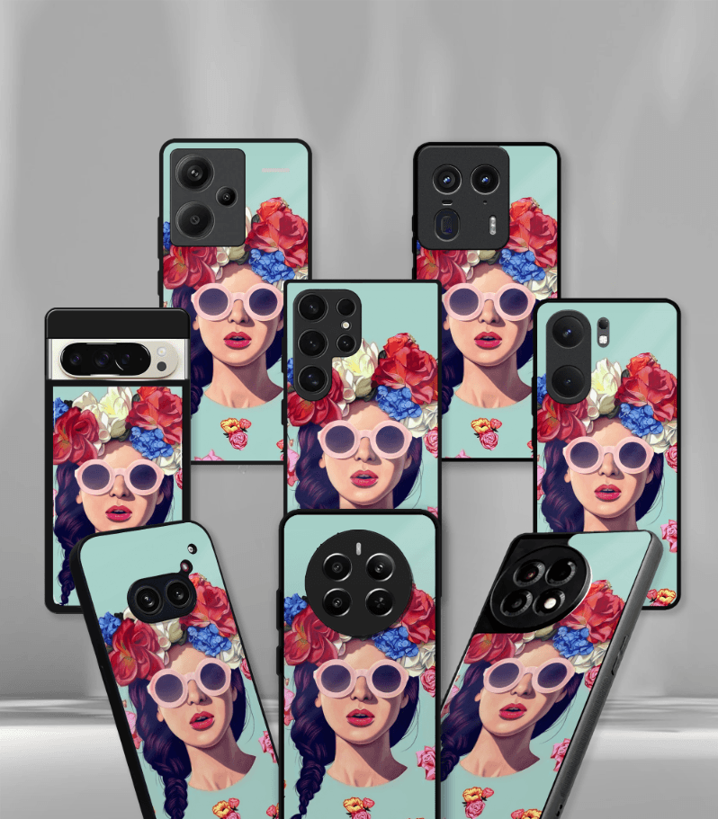 'for her' premium glossy floral/ aesthetic phone case compatible for every phone models.