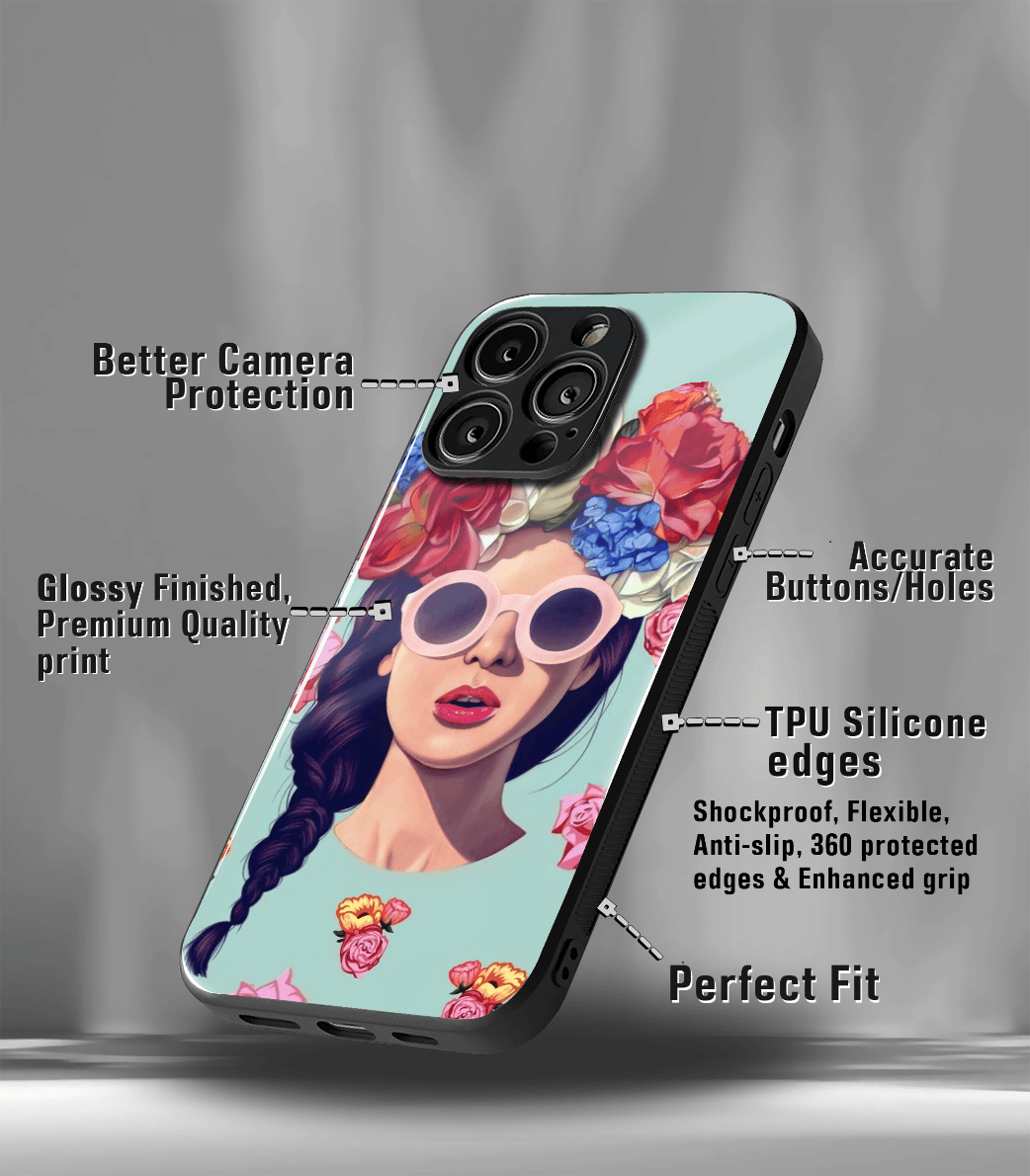 'for her' premium glossy floral/ aesthetic phone case compatible for every phone models.