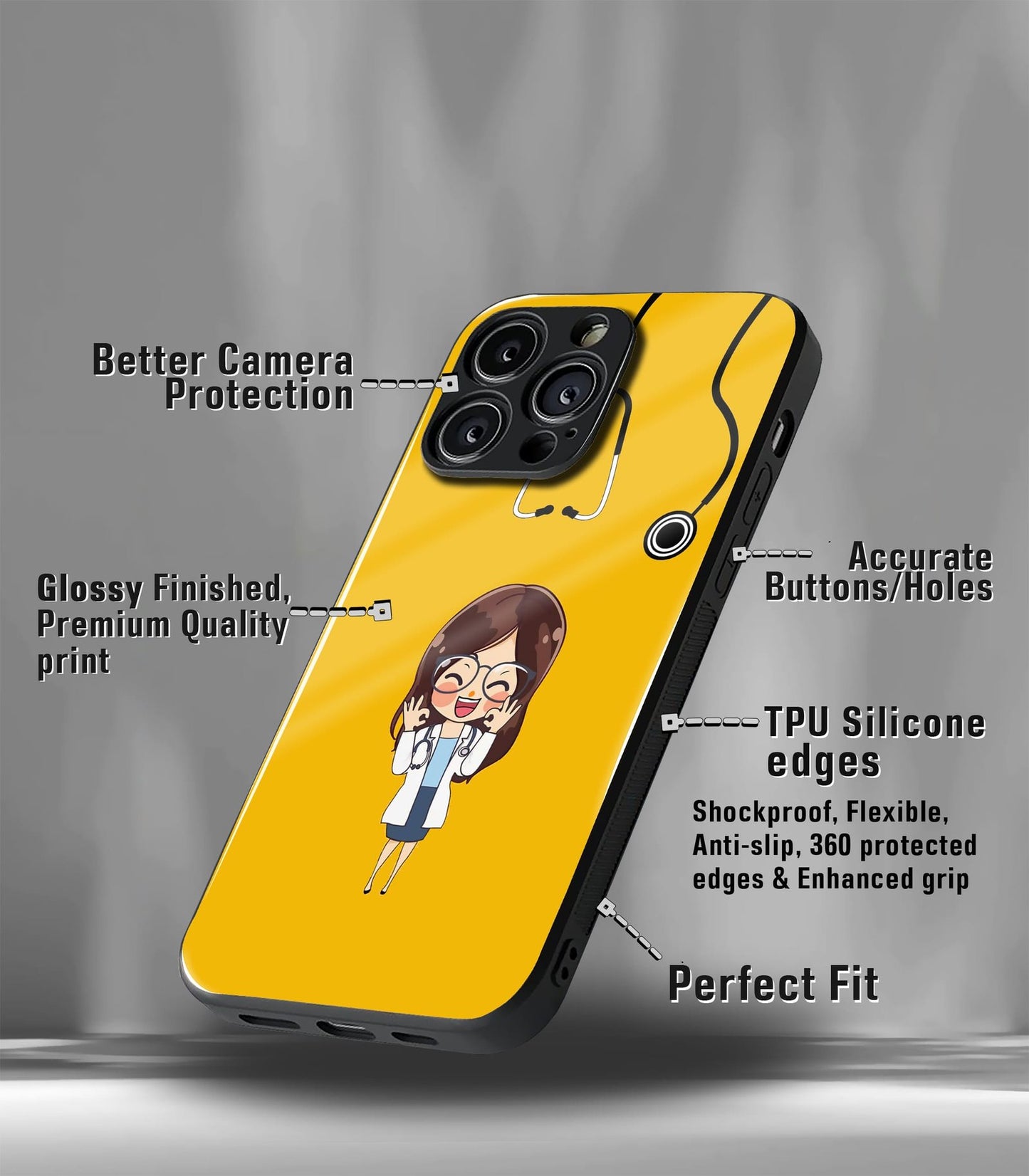 'for her' premium glossy floral/ aesthetic phone case compatible for every phone models.