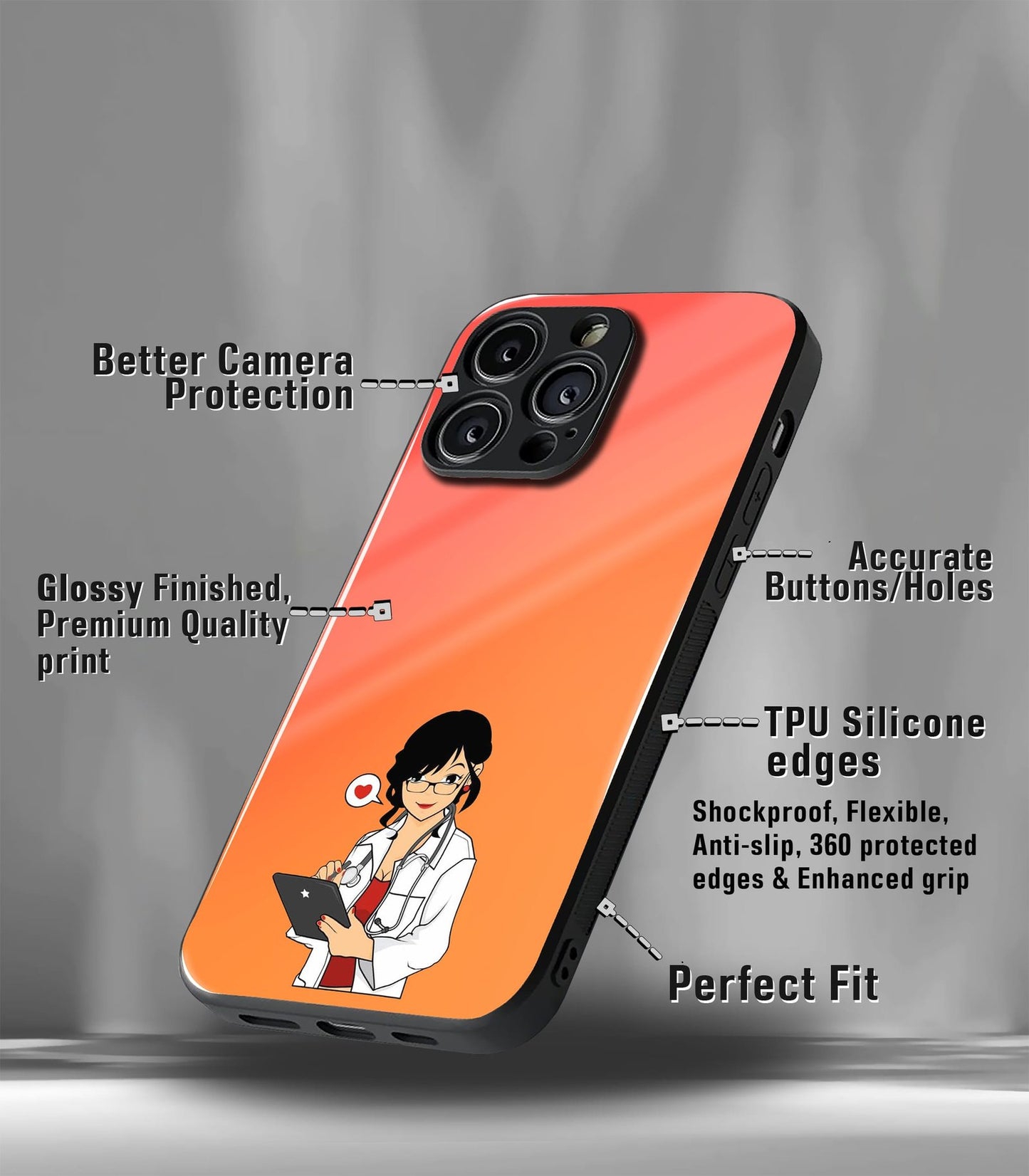 'for her' premium glossy floral/ aesthetic phone case compatible for every phone models.