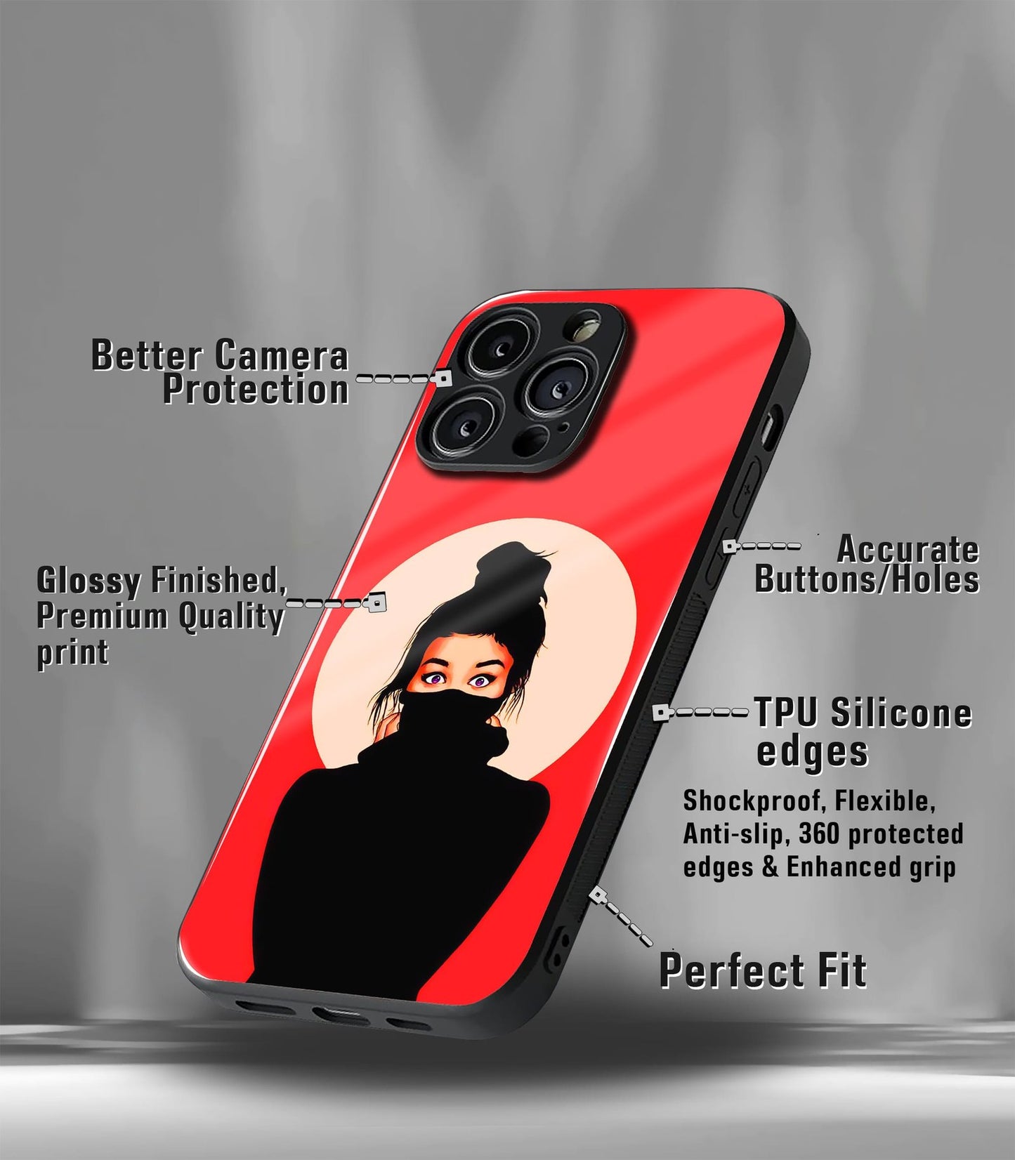 'for her' premium glossy floral/ aesthetic phone case compatible for every phone models.