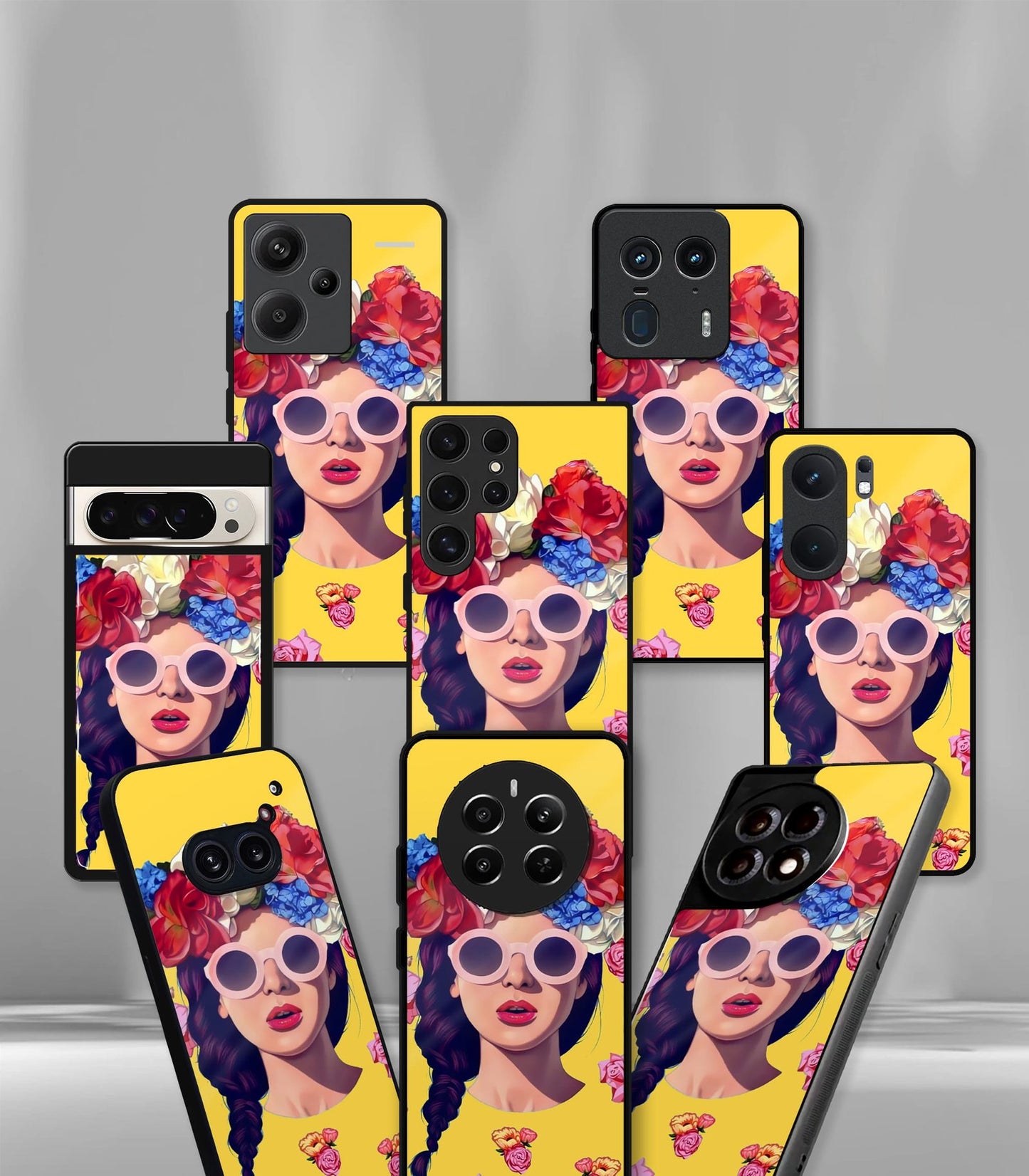'for her' premium glossy floral/ aesthetic phone case compatible for every phone models.