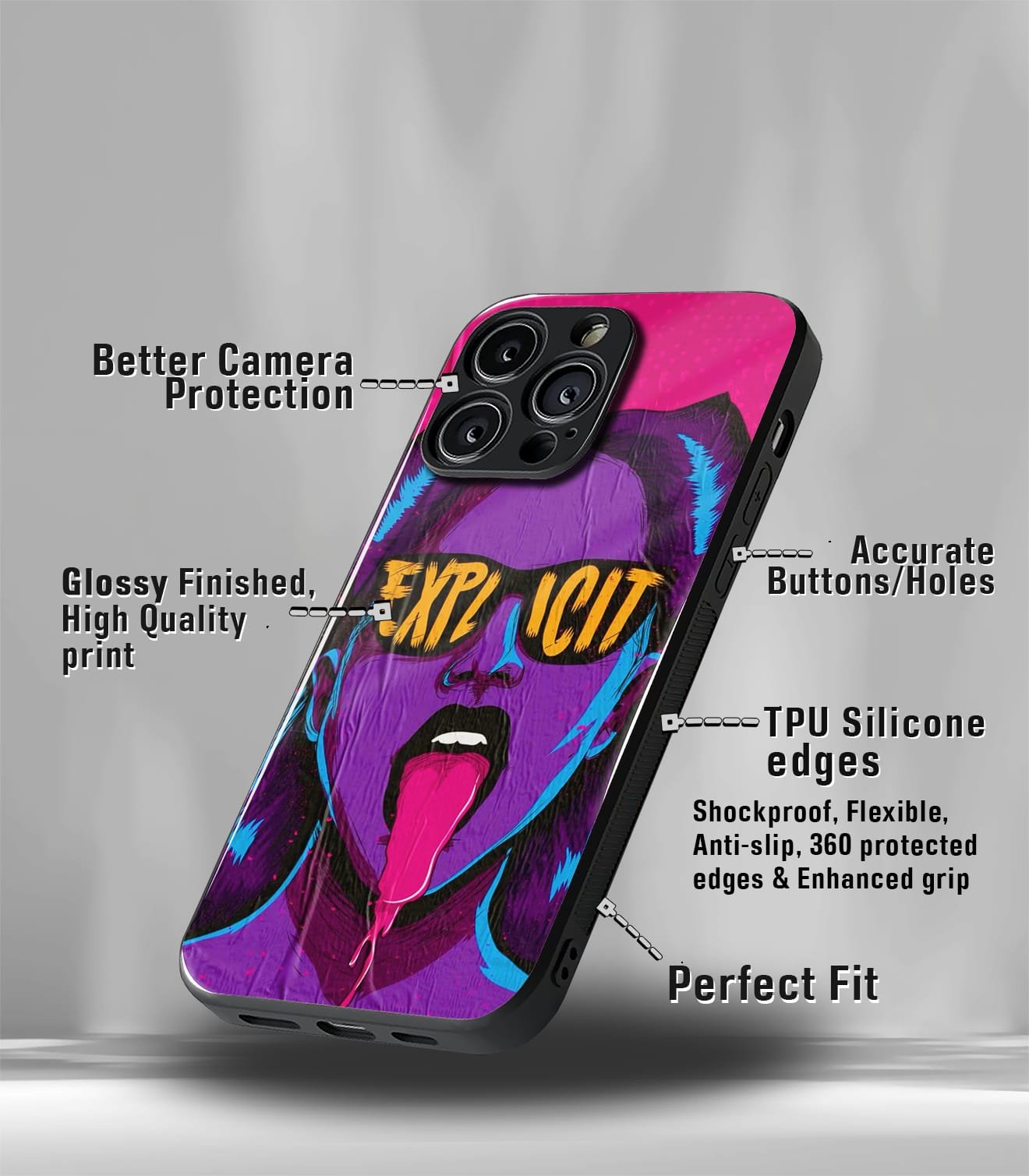 psychedelic explicit premium glossy phonecase