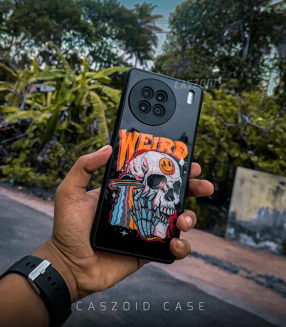 weird skull premium glossy phonecase