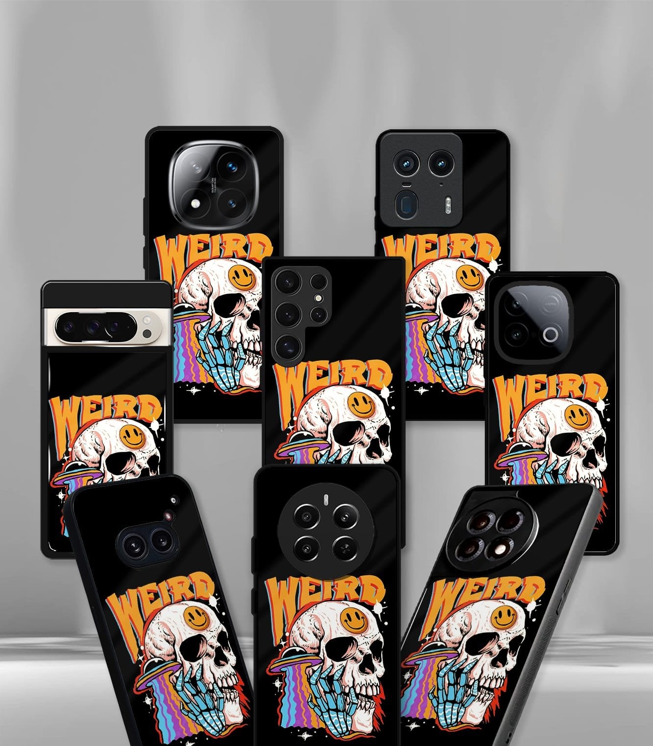 weird skull premium glossy phonecase