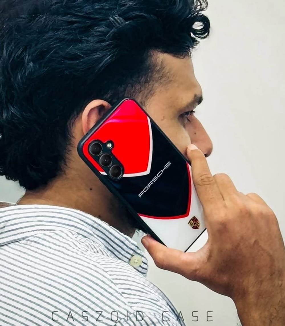 porsche red premium glossy phonecase
