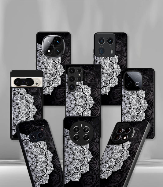 Black Mandala Art Premium Glossy PhoneCase