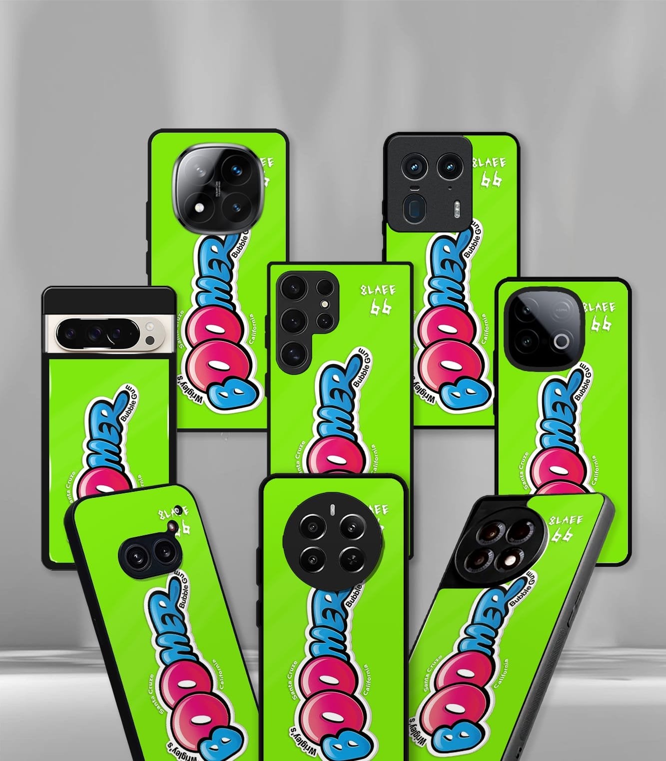neon green boomer premium glossy phonecase