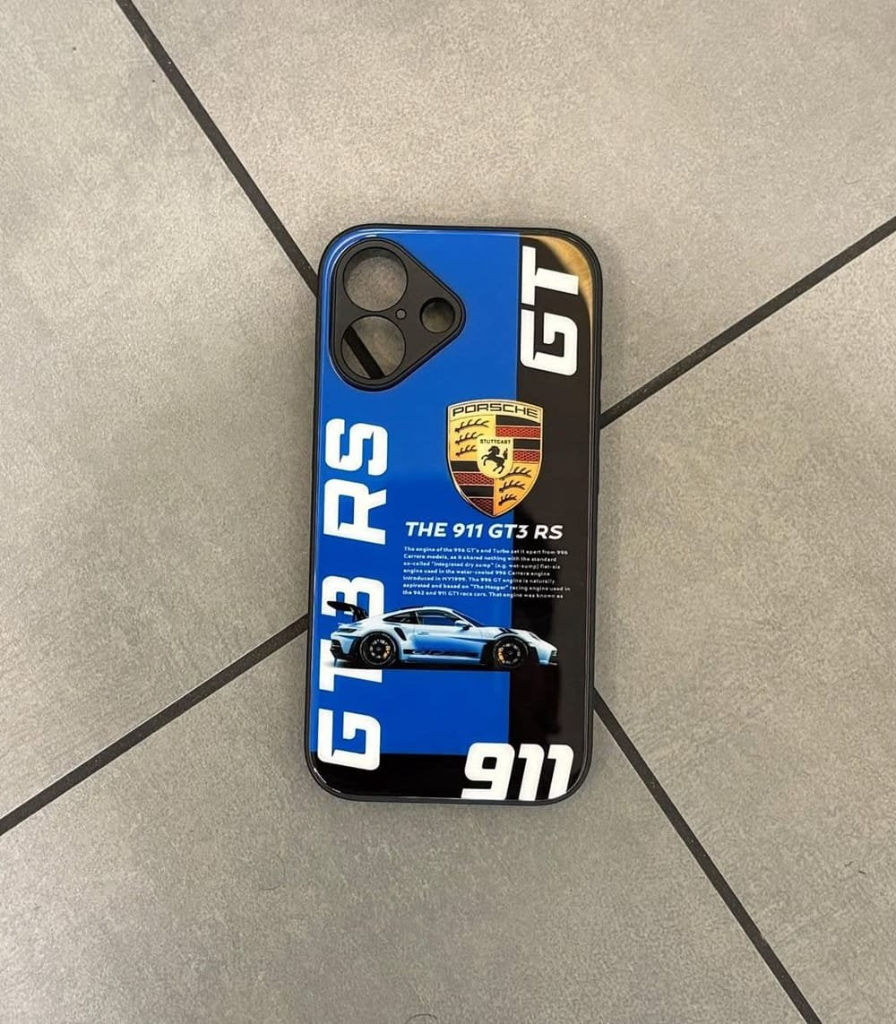 porsche gt3rs 911 blue premium glossy phonecase
